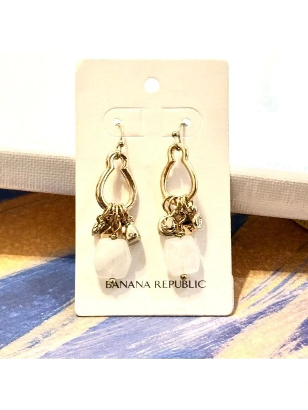 Banana Republic Gold Charm Drop Earrings